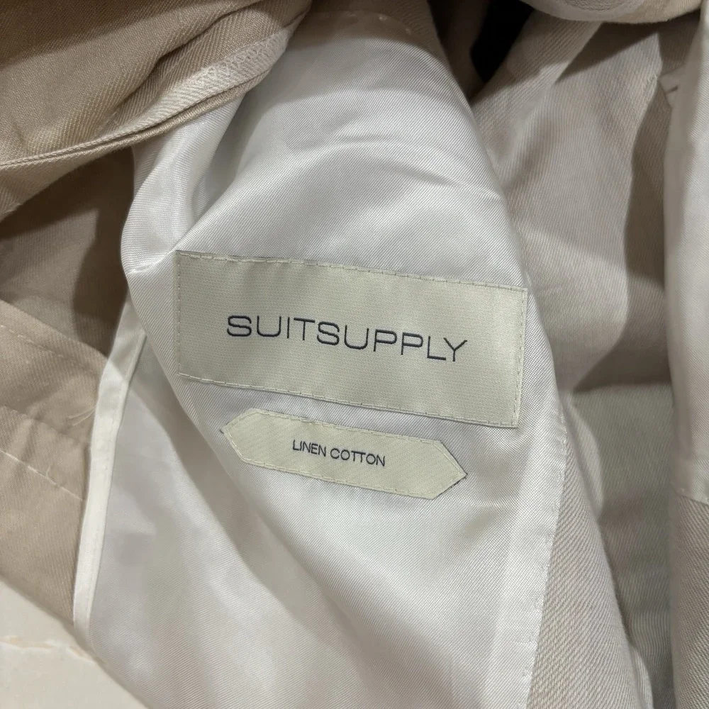 Suit Supply Tessuti Di Sondrio Havana Washed Linen Cotton Blazer Mens 40 Slim